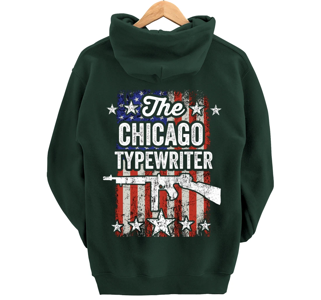 Chicago Typewriter Thompson Submachine 2nd Amendment Rights Pullover Hoodie