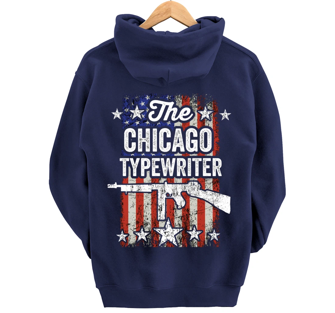 Chicago Typewriter Thompson Submachine 2nd Amendment Rights Pullover Hoodie