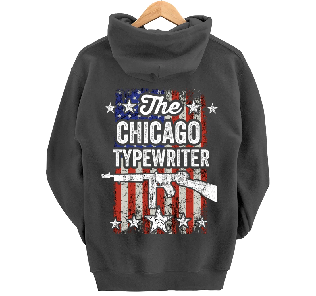 Chicago Typewriter Thompson Submachine 2nd Amendment Rights Pullover Hoodie
