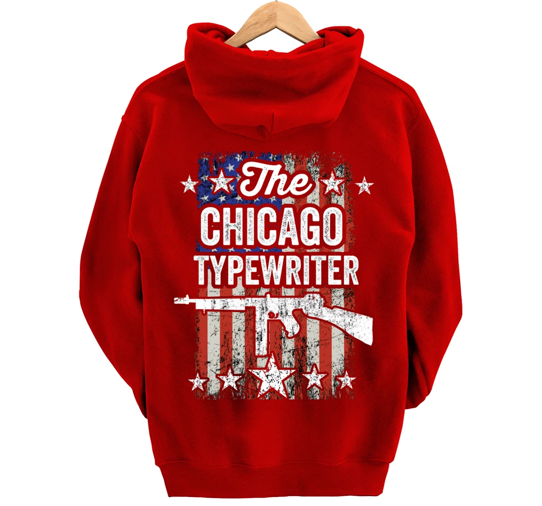Chicago Typewriter Thompson Submachine 2nd Amendment Rights Pullover Hoodie