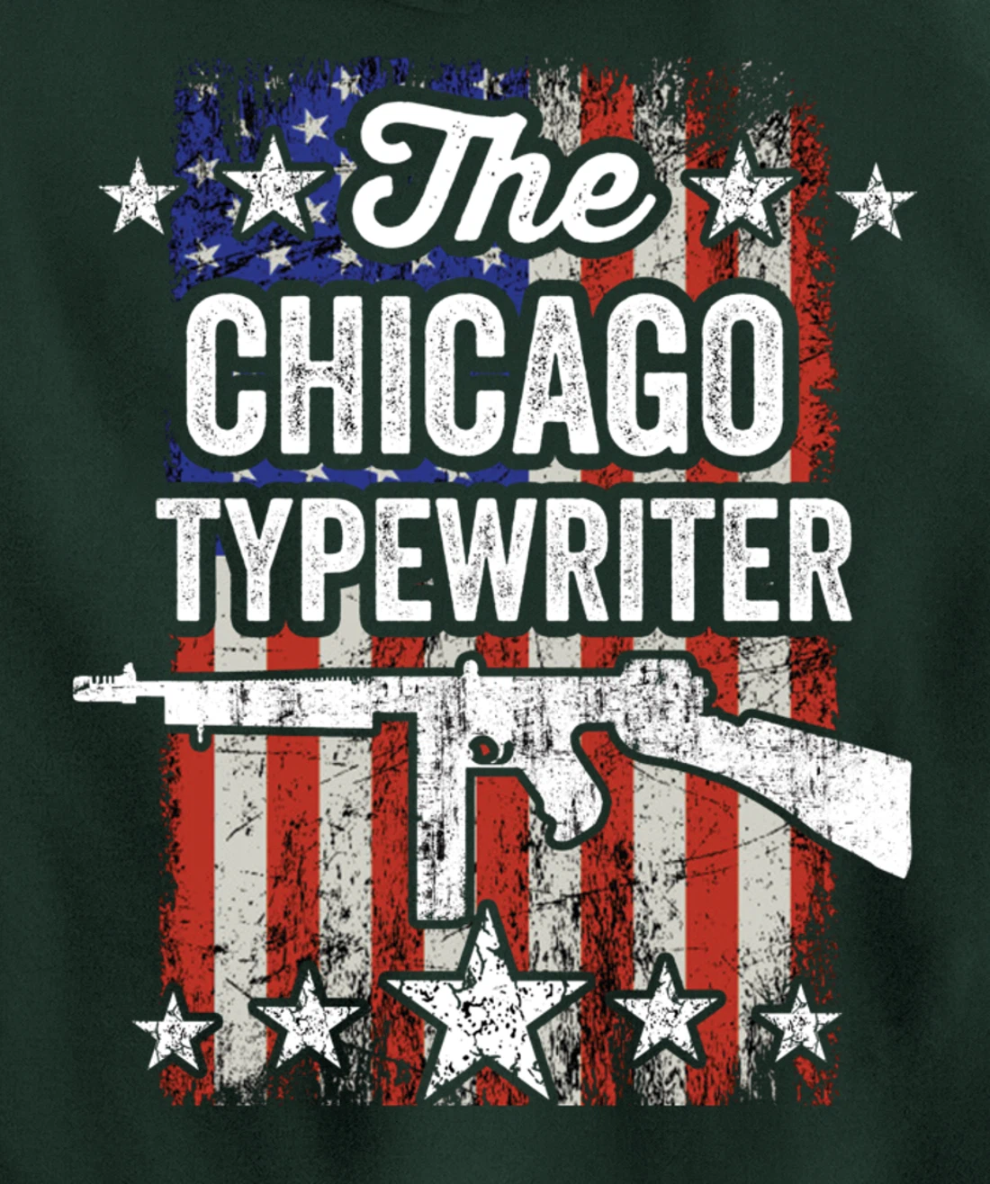 Chicago Typewriter Thompson Submachine 2nd Amendment Rights Pullover Hoodie