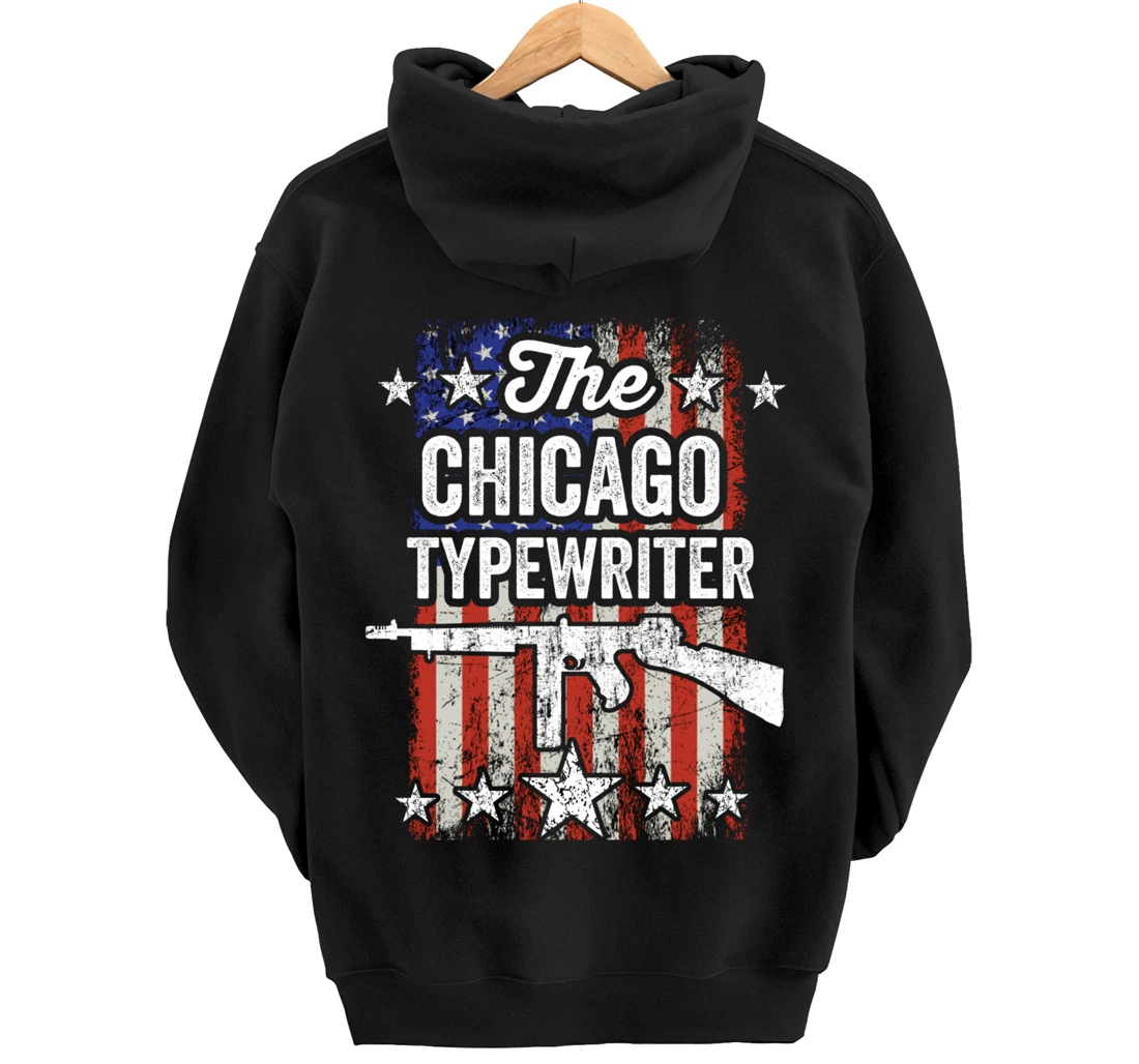 Chicago Typewriter Thompson Submachine 2nd Amendment Rights Pullover Hoodie