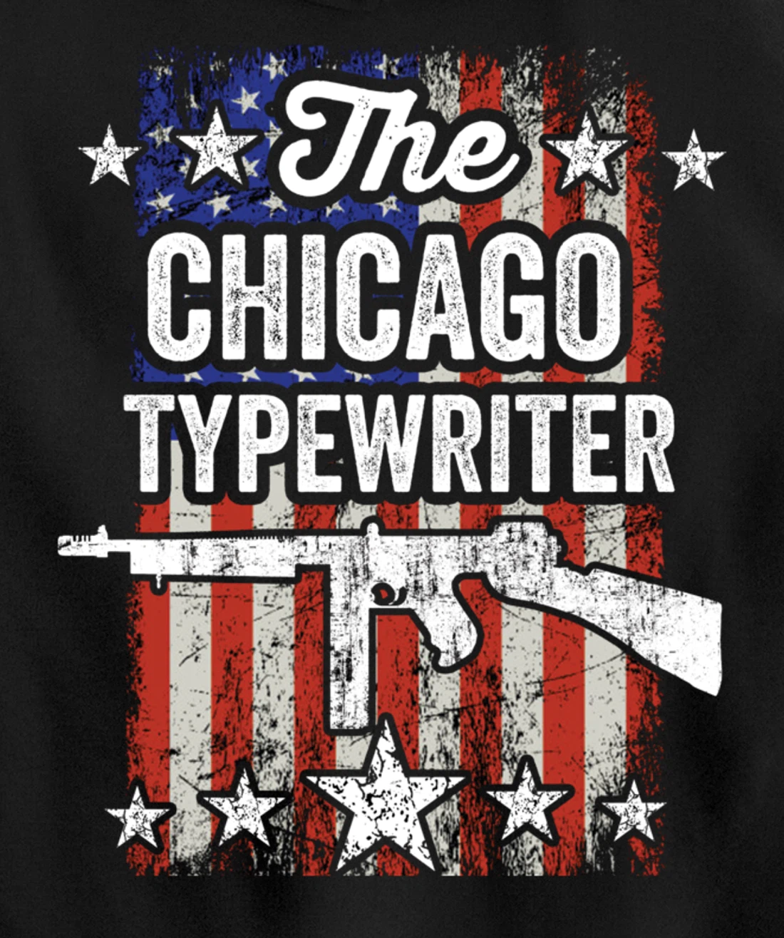 Chicago Typewriter Thompson Submachine 2nd Amendment Rights Pullover Hoodie