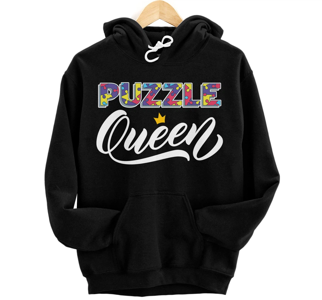 Puzzle Queen Shirt Funny Puzzleologist Lover Jigsaw Puzzle Pullover Hoodie