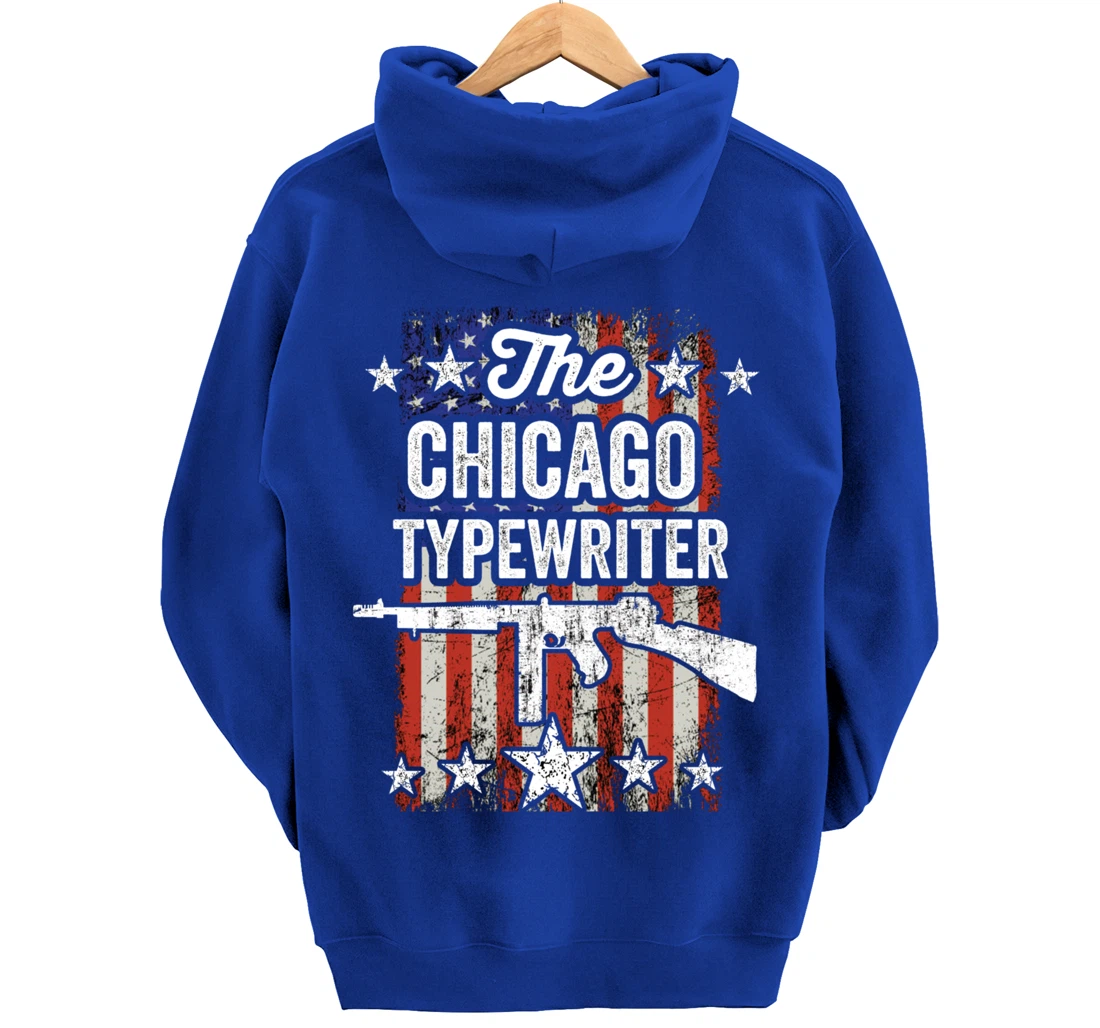 Chicago Typewriter Thompson Submachine 2nd Amendment Rights Pullover Hoodie
