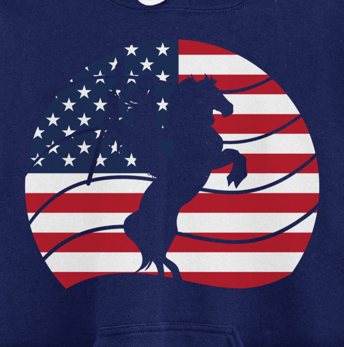 Patriotic Indigenous Horseback Rider US Flag Native American Pullover Hoodie