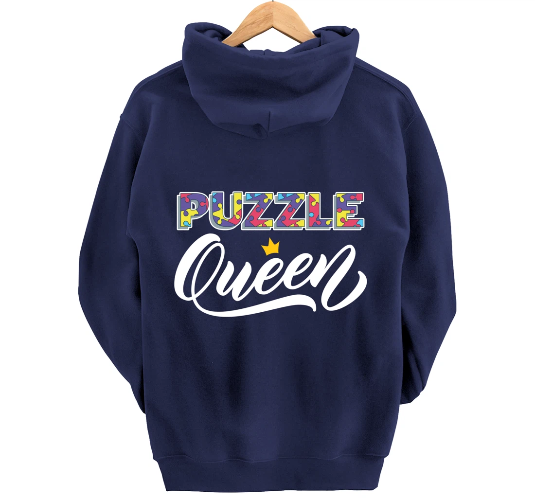 Puzzle Queen Shirt Funny Puzzleologist Lover Jigsaw Puzzle Pullover Hoodie