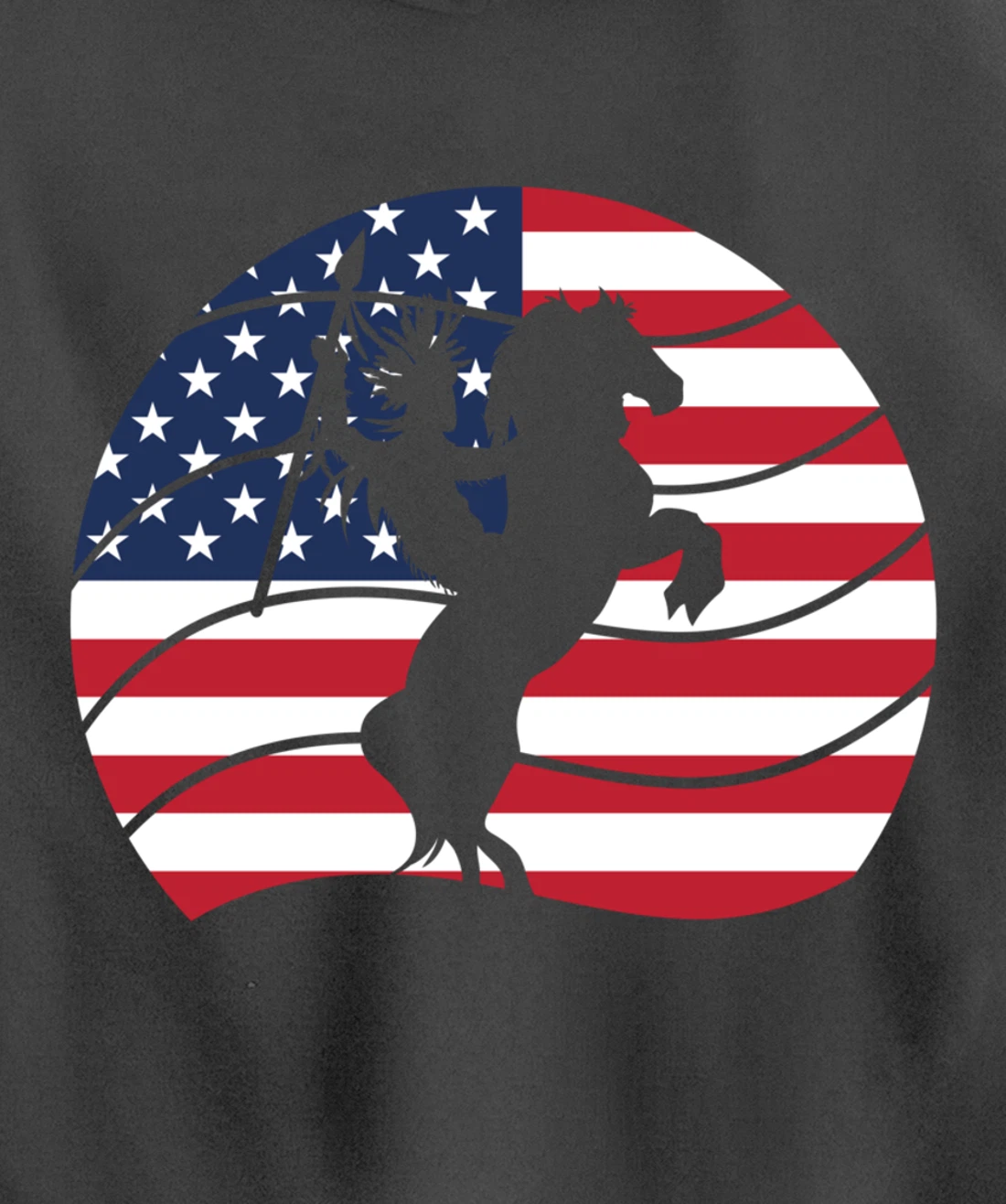 Patriotic Indigenous Horseback Rider US Flag Native American Pullover Hoodie