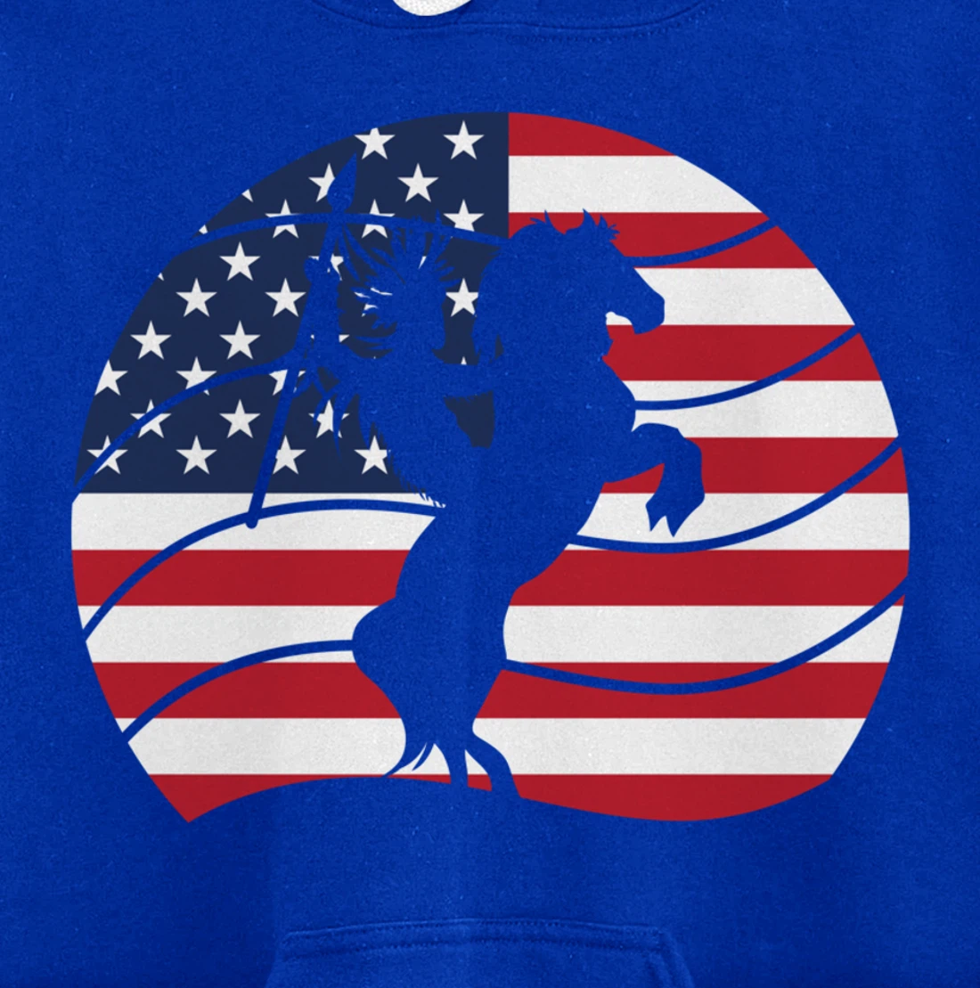 Patriotic Indigenous Horseback Rider US Flag Native American Pullover Hoodie