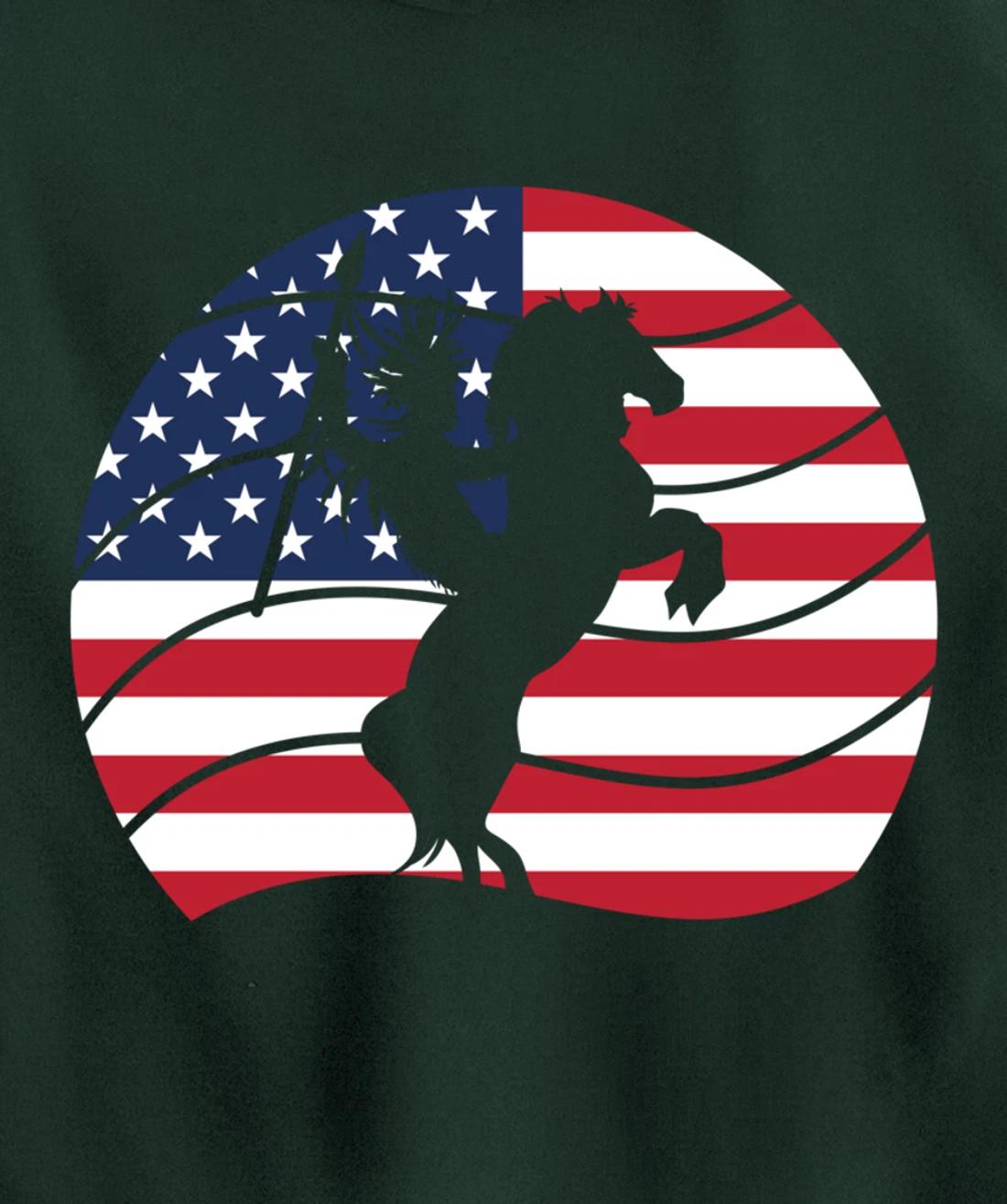 Patriotic Indigenous Horseback Rider US Flag Native American Pullover Hoodie