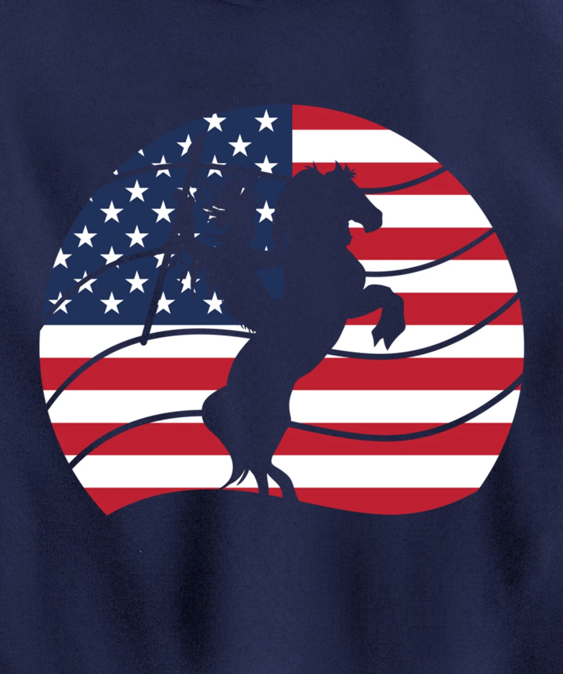 Patriotic Indigenous Horseback Rider US Flag Native American Pullover Hoodie