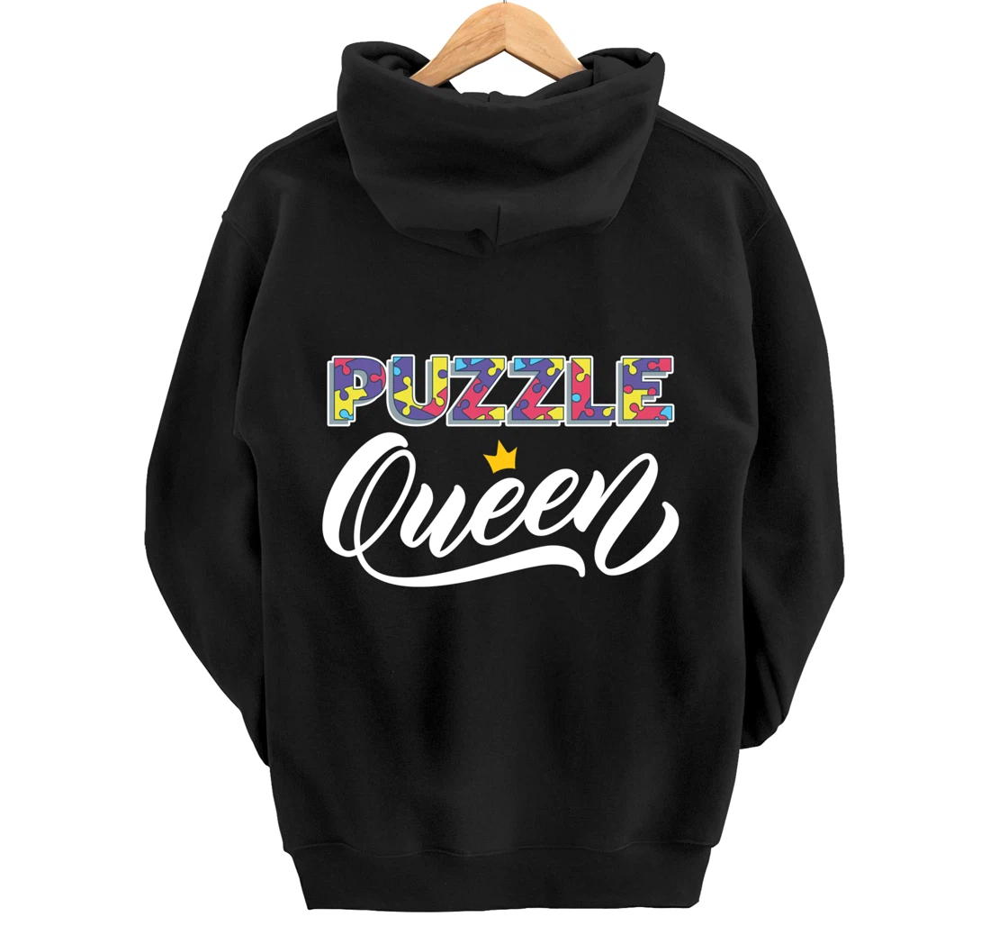 Puzzle Queen Shirt Funny Puzzleologist Lover Jigsaw Puzzle Pullover Hoodie