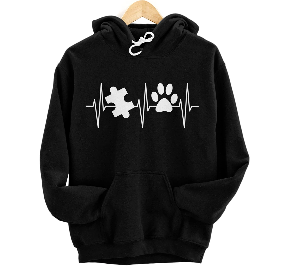 Jigsaw Puzzle Shirt Dog Lover Heartbeat Funny Puzzle Lover Pullover Hoodie