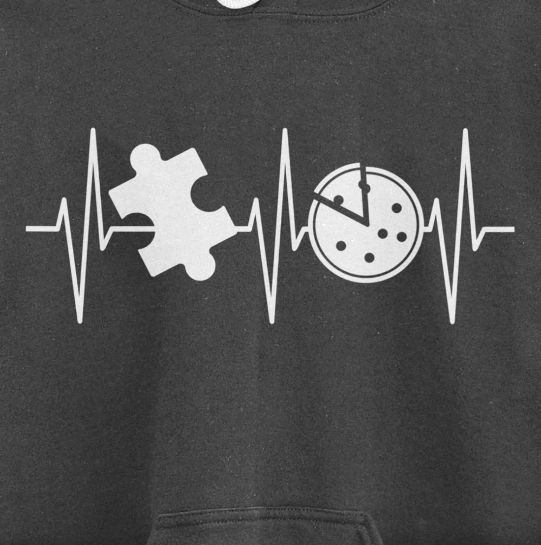 Jigsaw Puzzle Shirt Pizza Lover Heartbeat Funny Puzzle Lover Pullover Hoodie