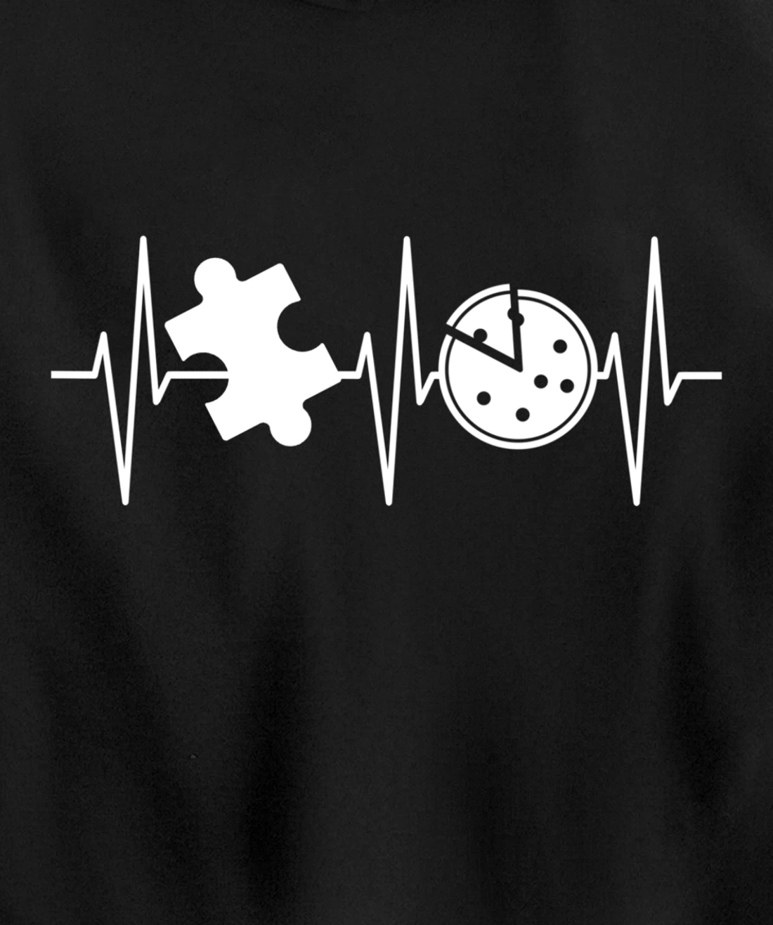 Jigsaw Puzzle Shirt Pizza Lover Heartbeat Funny Puzzle Lover Pullover Hoodie