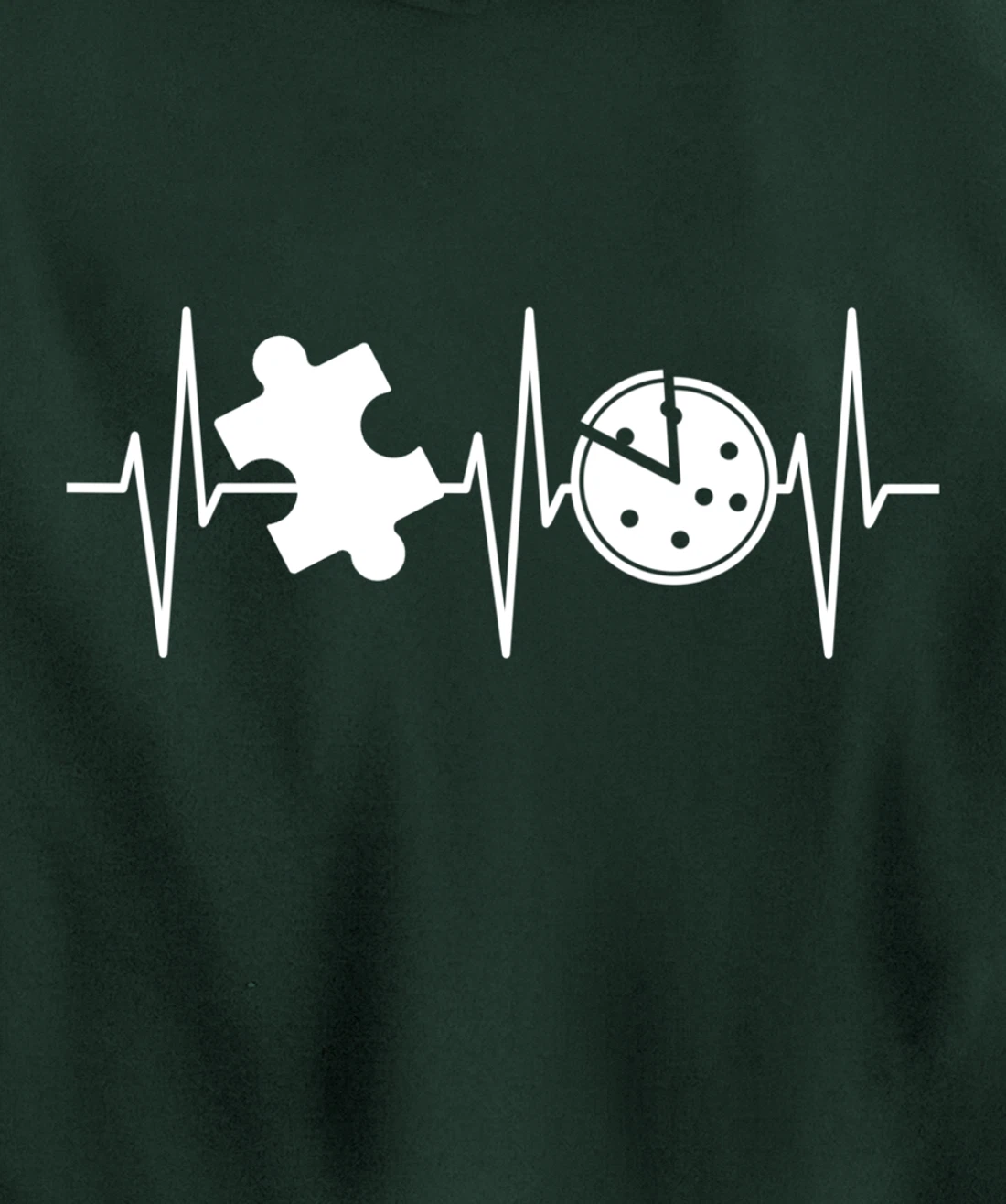 Jigsaw Puzzle Shirt Pizza Lover Heartbeat Funny Puzzle Lover Pullover Hoodie