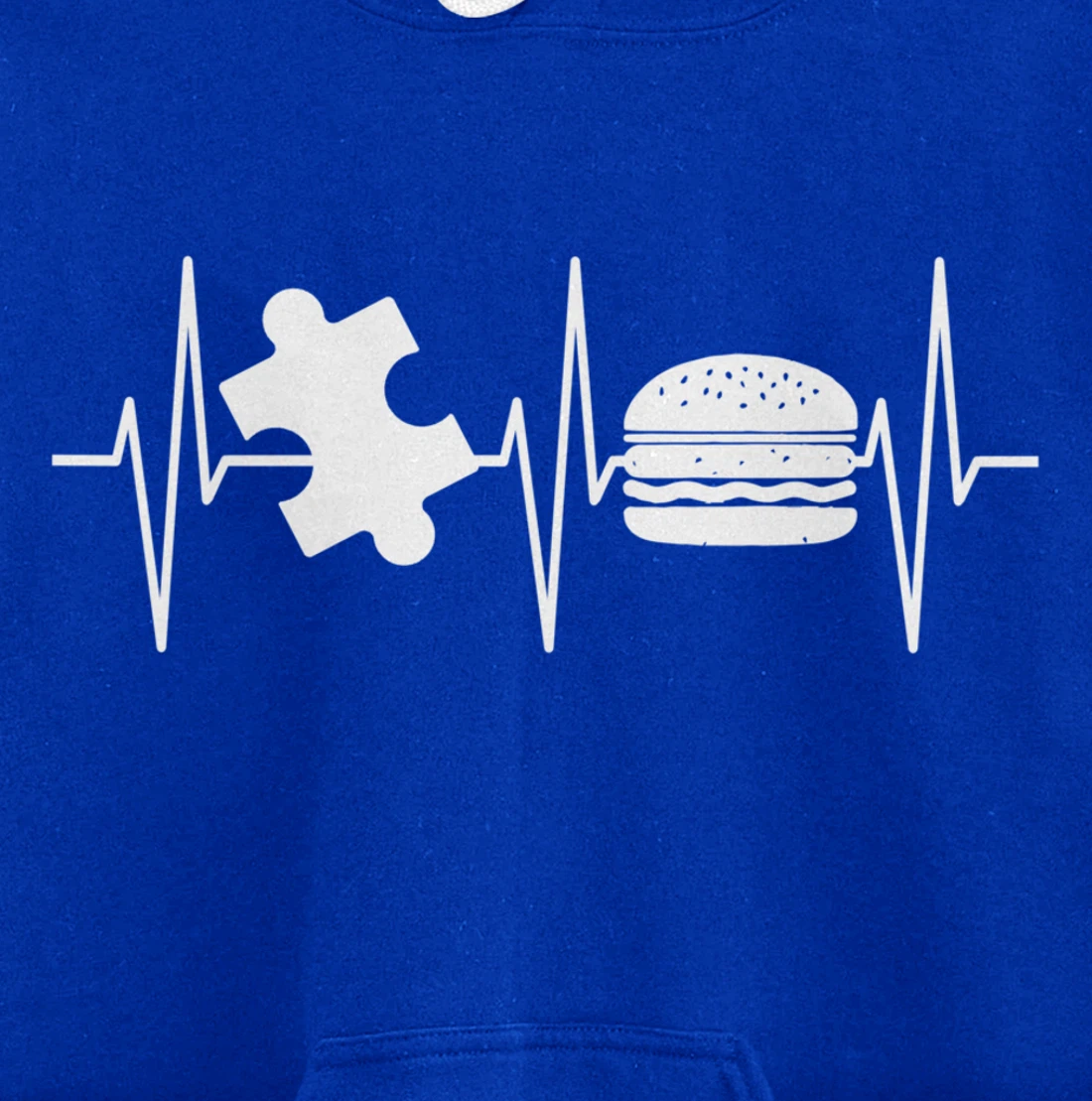 Jigsaw Puzzle Shirt Burger Lover Heartbeat Funny Puzzle Pullover Hoodie