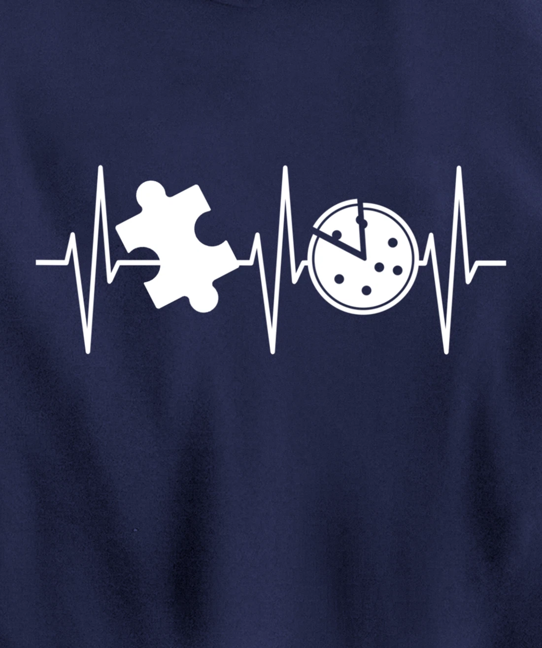 Jigsaw Puzzle Shirt Pizza Lover Heartbeat Funny Puzzle Lover Pullover Hoodie