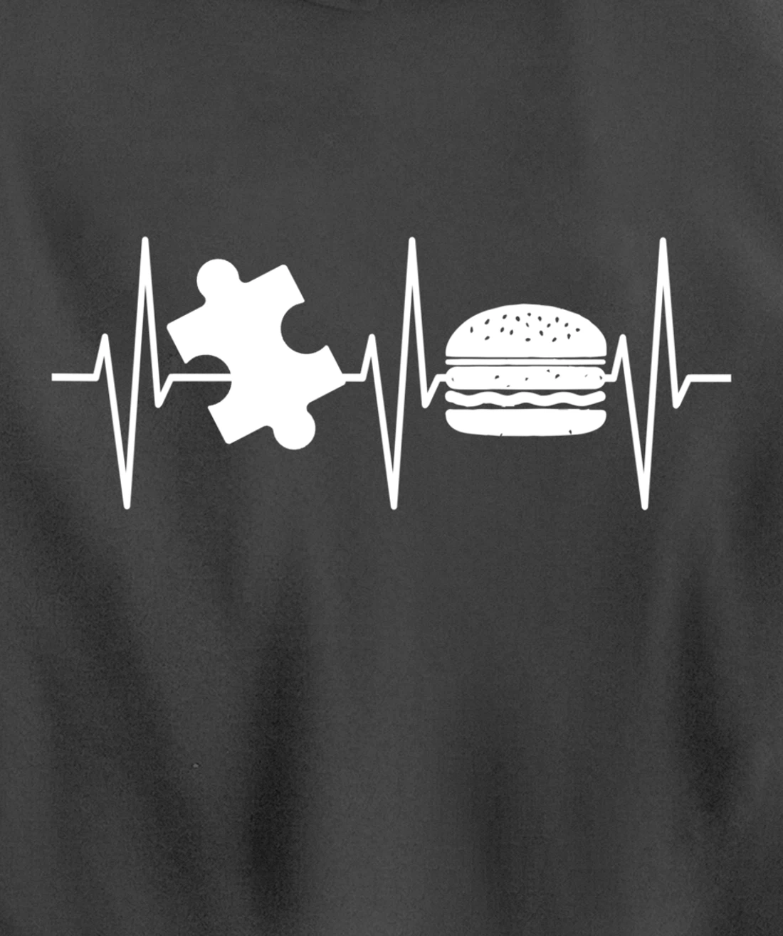 Jigsaw Puzzle Shirt Burger Lover Heartbeat Funny Puzzle Pullover Hoodie