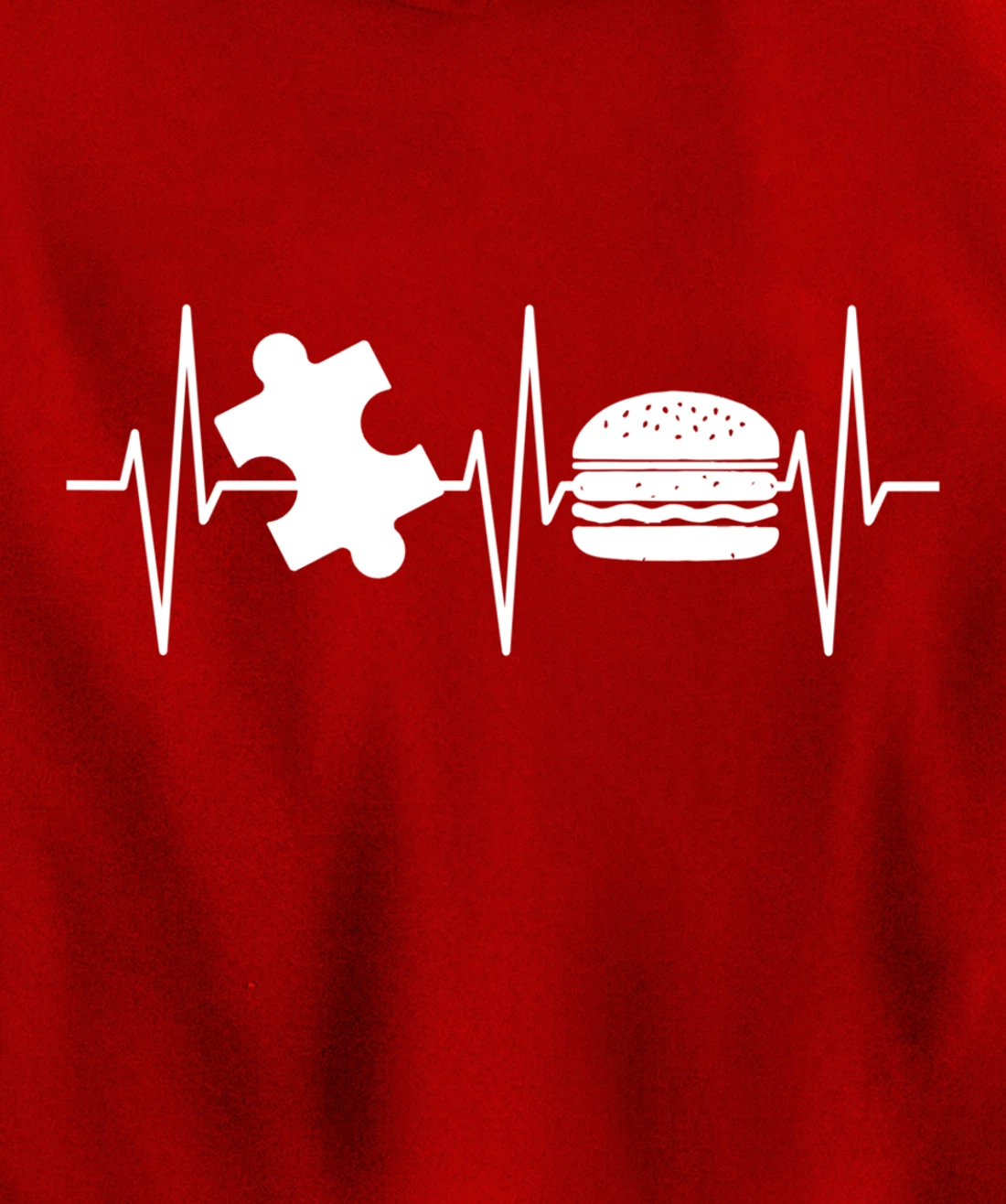 Jigsaw Puzzle Shirt Burger Lover Heartbeat Funny Puzzle Pullover Hoodie