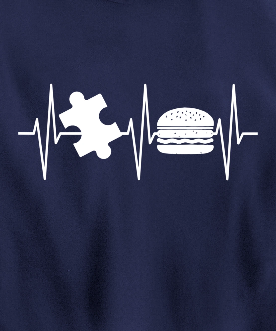 Jigsaw Puzzle Shirt Burger Lover Heartbeat Funny Puzzle Pullover Hoodie