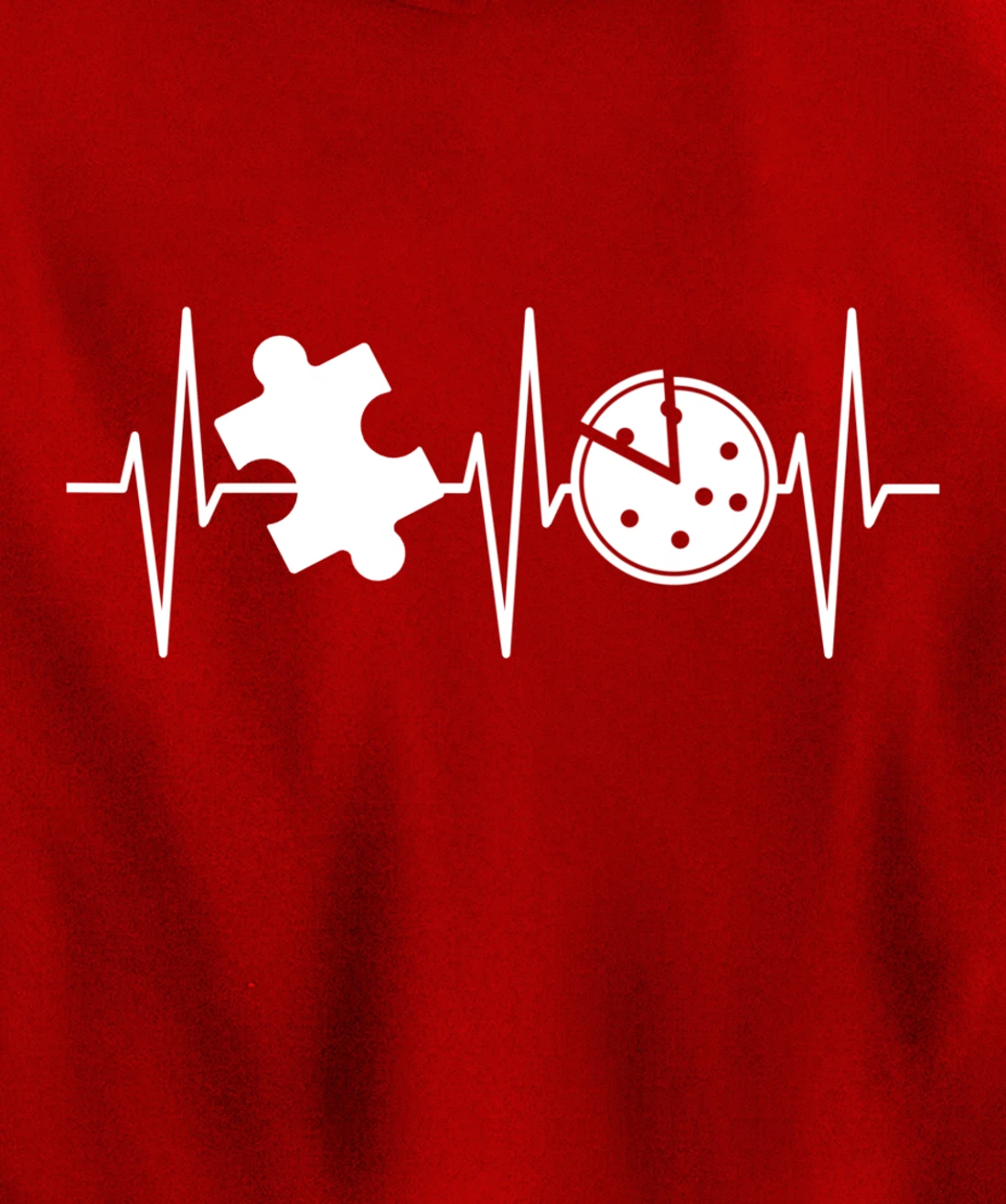 Jigsaw Puzzle Shirt Pizza Lover Heartbeat Funny Puzzle Lover Pullover Hoodie