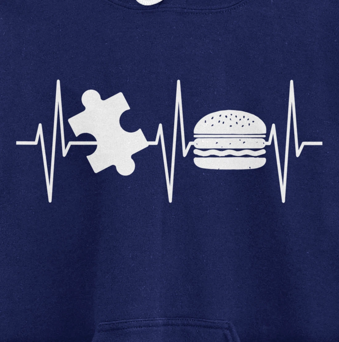 Jigsaw Puzzle Shirt Burger Lover Heartbeat Funny Puzzle Pullover Hoodie