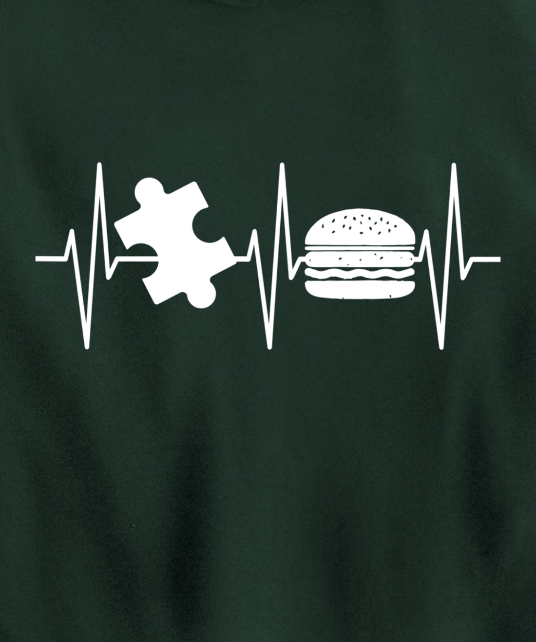 Jigsaw Puzzle Shirt Burger Lover Heartbeat Funny Puzzle Pullover Hoodie