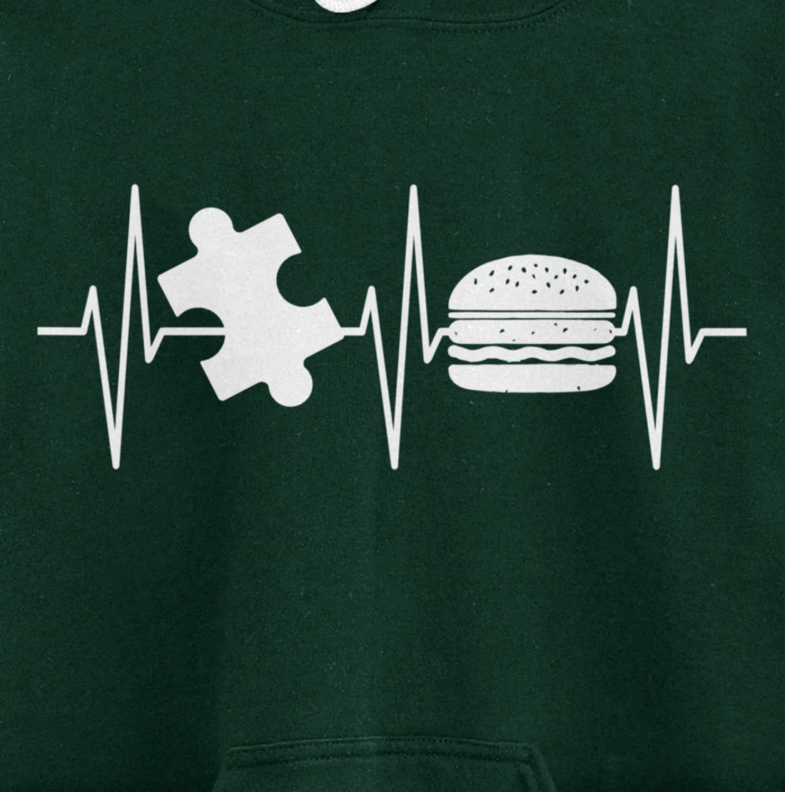 Jigsaw Puzzle Shirt Burger Lover Heartbeat Funny Puzzle Pullover Hoodie