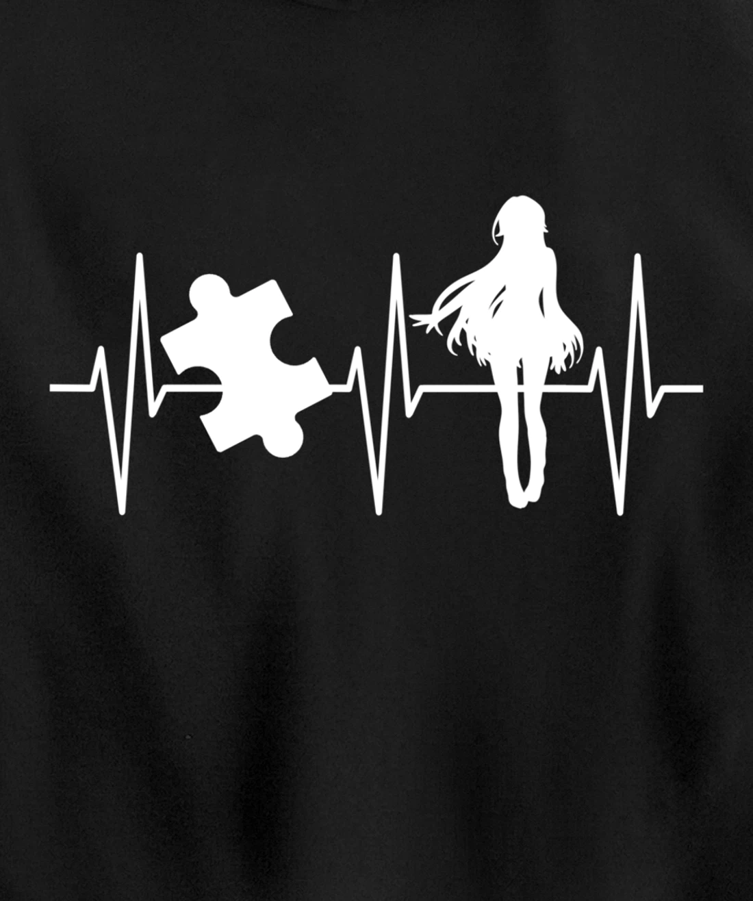 Jigsaw Puzzle Shirt Anime Lover Heartbeat Funny Puzzle Lover Pullover Hoodie