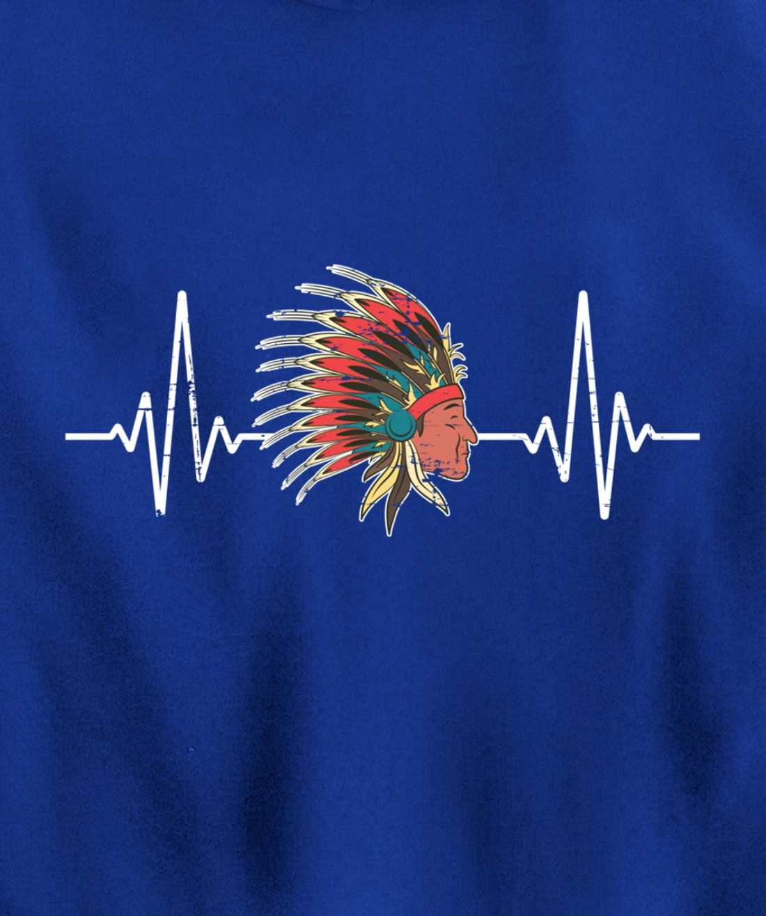 Indian Roots Indigenous Headdress Heartbeat Native American Pullover Hoodie