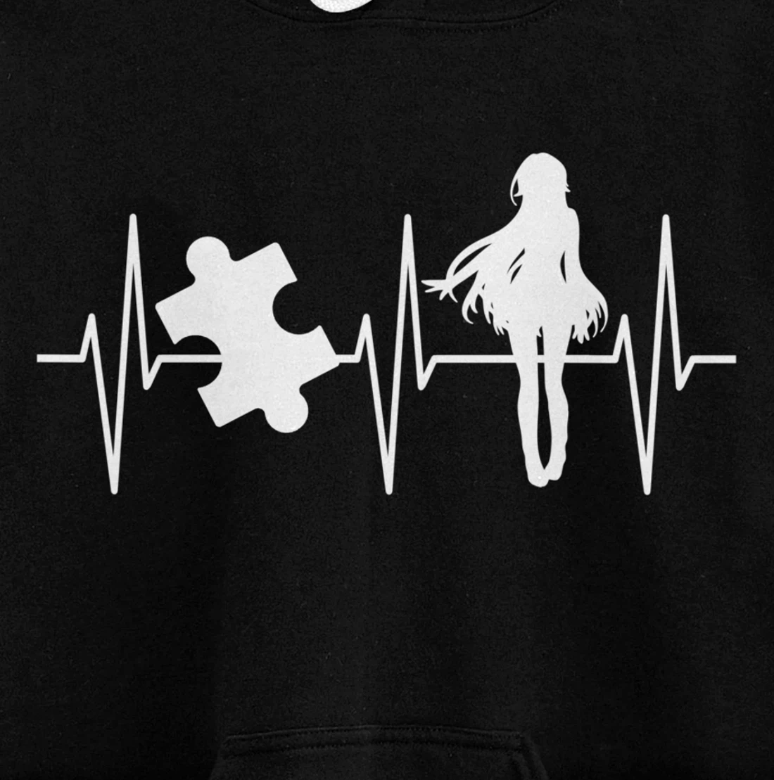 Jigsaw Puzzle Shirt Anime Lover Heartbeat Funny Puzzle Lover Pullover Hoodie