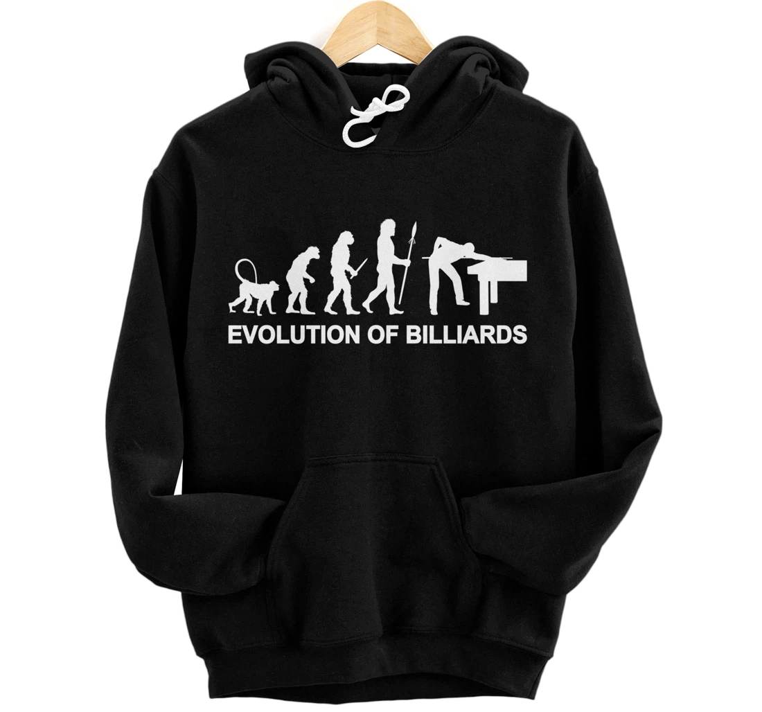 Evolution of Billiards Cue Sports 8 Ball Pool Billard Player Pullover Hoodie