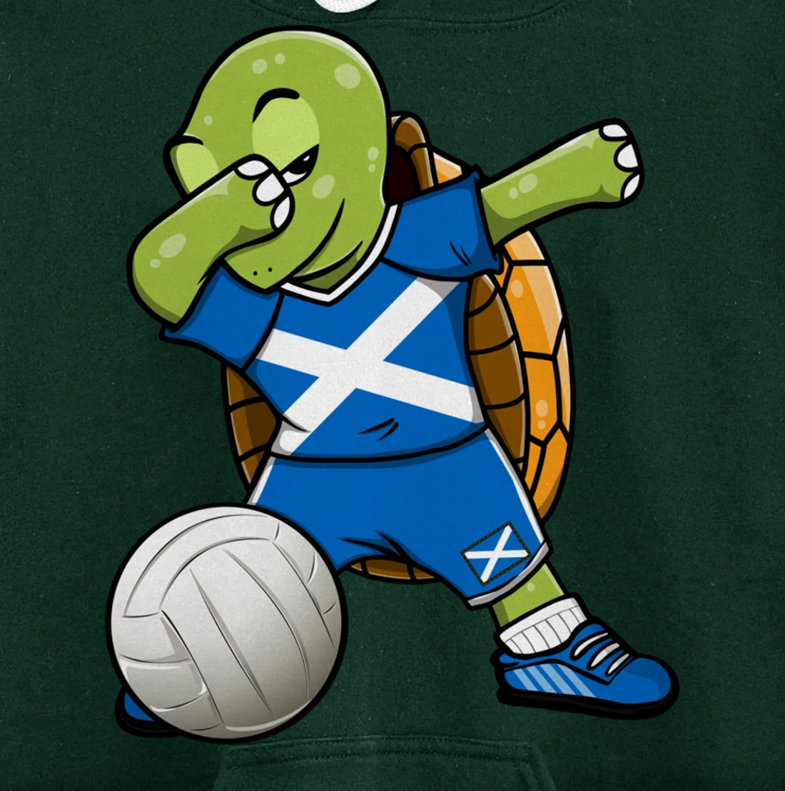 Dabbing Turtle Scotland Volleyball Fans Jersey Scottish Flag Pullover Hoodie