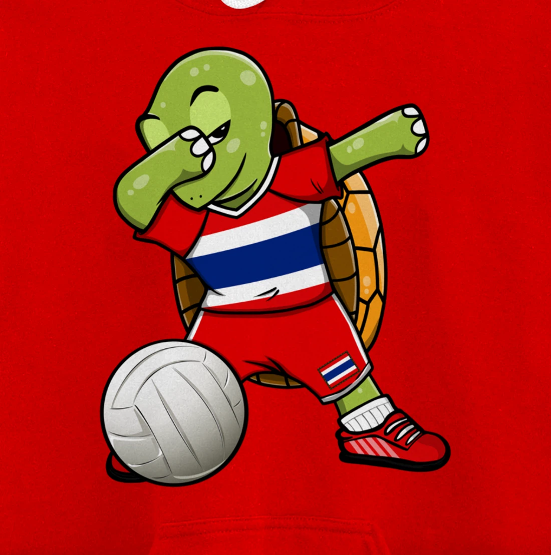Dabbing Turtle Thailand Volleyball Fans Jersey Thai Flag Pullover Hoodie