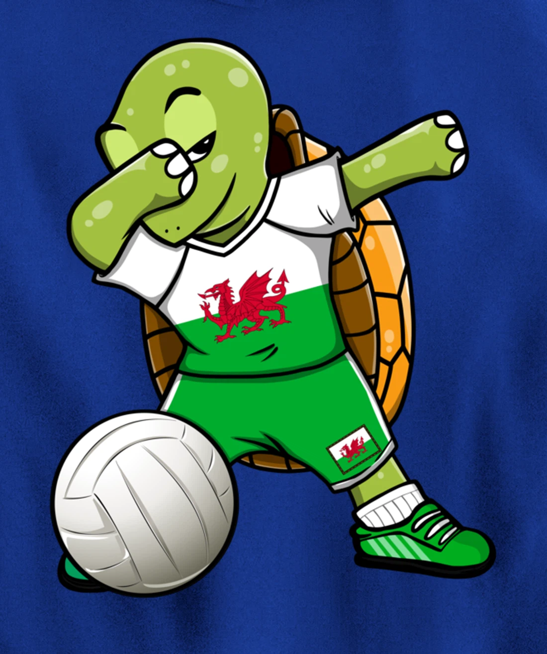 Dabbing Turtle Wales Volleyball Fans Jersey Welsh Flag Sport Pullover Hoodie