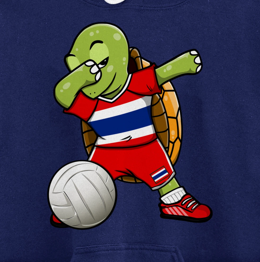 Dabbing Turtle Thailand Volleyball Fans Jersey Thai Flag Pullover Hoodie