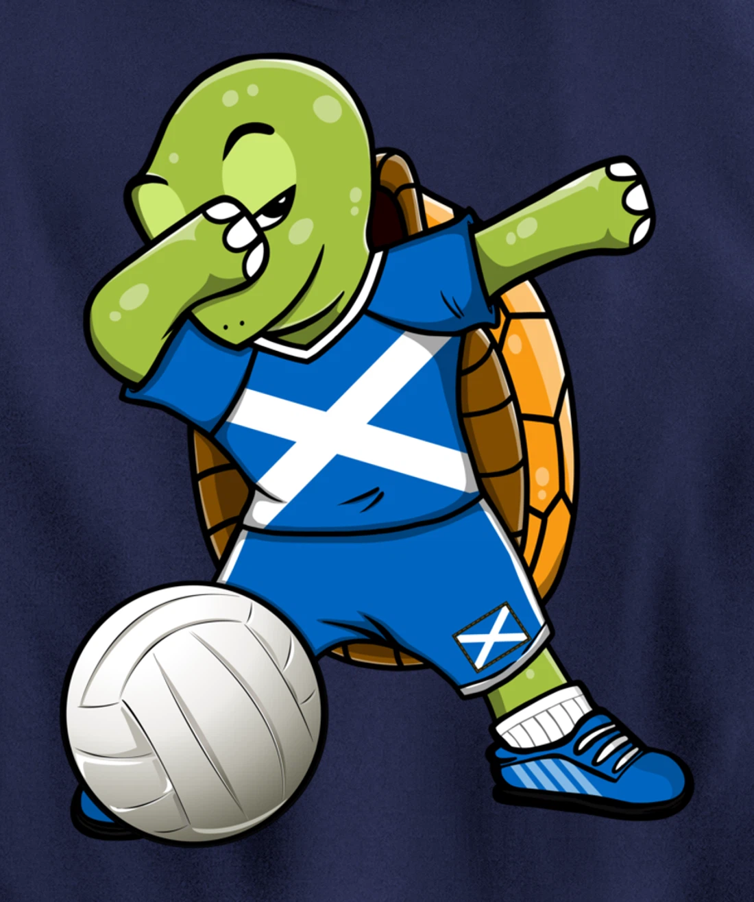 Dabbing Turtle Scotland Volleyball Fans Jersey Scottish Flag Pullover Hoodie