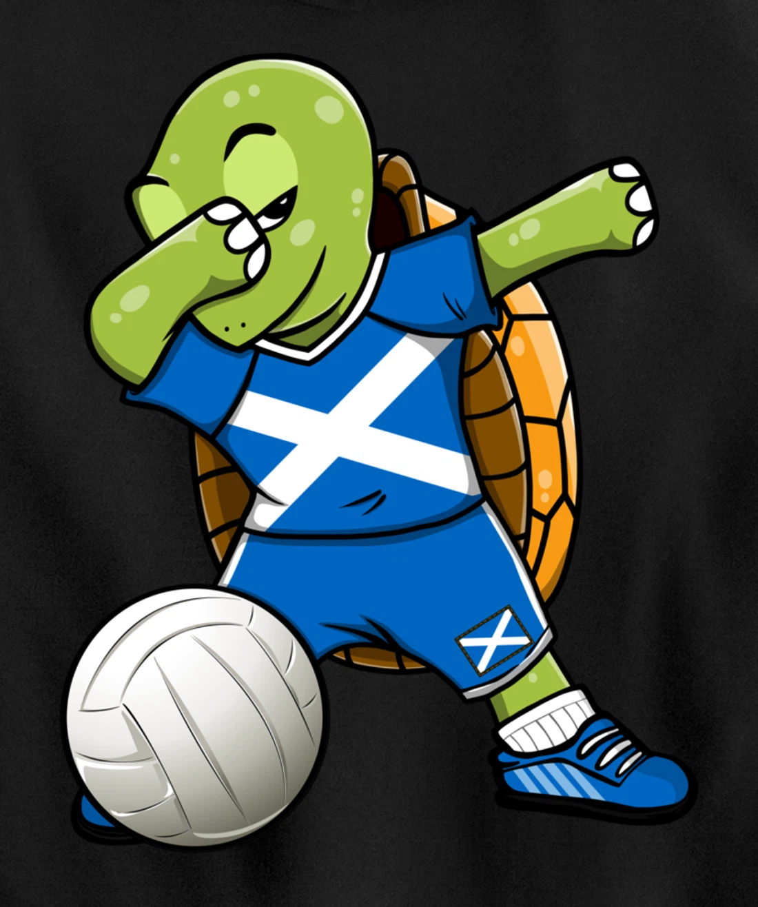 Dabbing Turtle Scotland Volleyball Fans Jersey Scottish Flag Pullover Hoodie