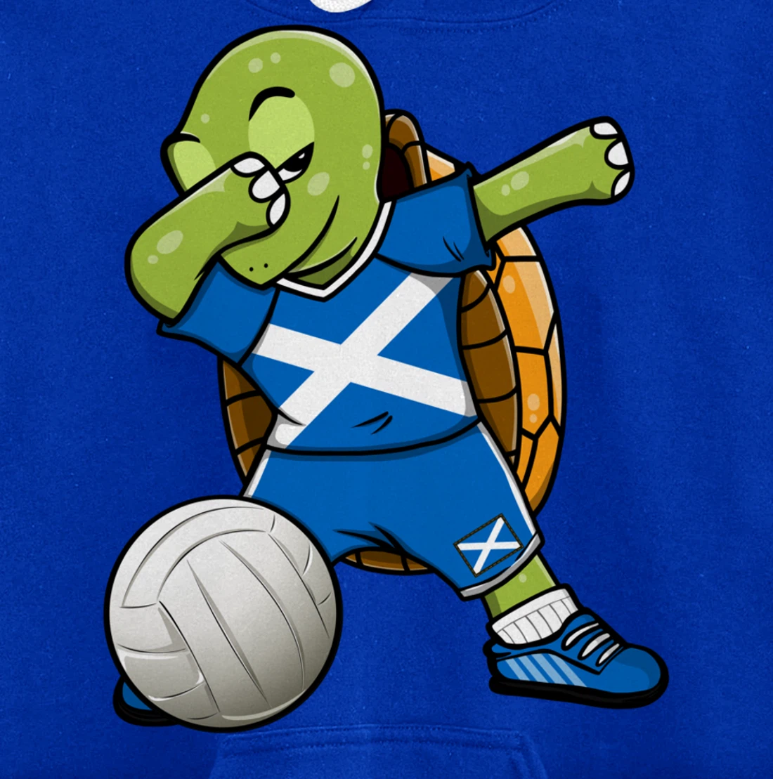 Dabbing Turtle Scotland Volleyball Fans Jersey Scottish Flag Pullover Hoodie