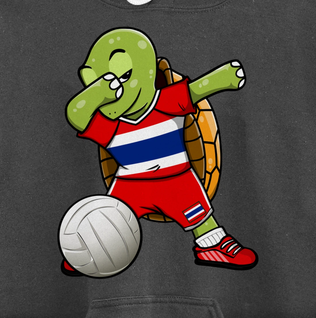 Dabbing Turtle Thailand Volleyball Fans Jersey Thai Flag Pullover Hoodie