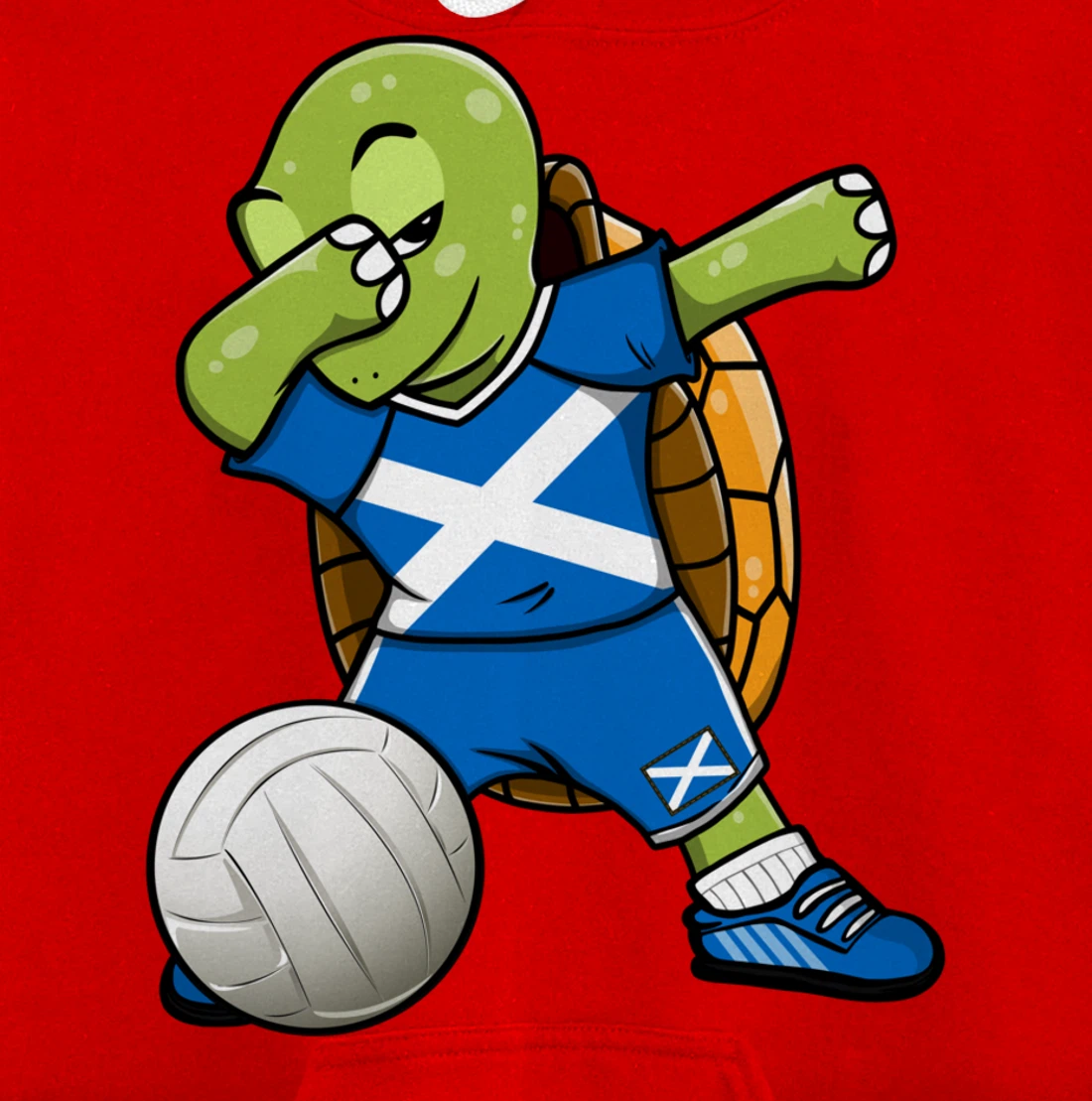 Dabbing Turtle Scotland Volleyball Fans Jersey Scottish Flag Pullover Hoodie