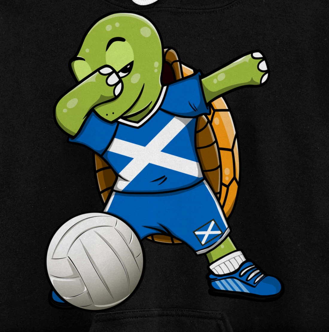 Dabbing Turtle Scotland Volleyball Fans Jersey Scottish Flag Pullover Hoodie