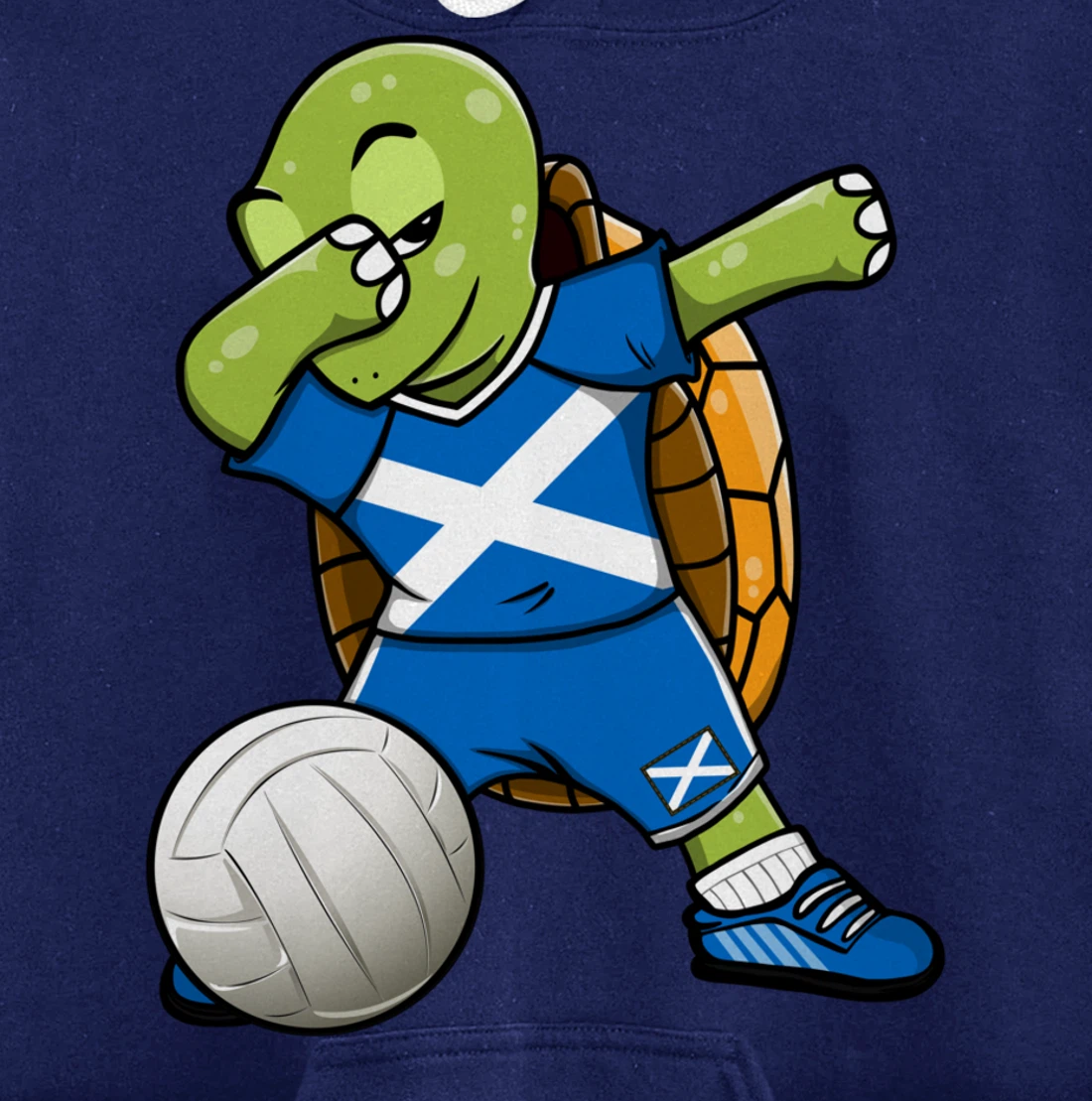 Dabbing Turtle Scotland Volleyball Fans Jersey Scottish Flag Pullover Hoodie