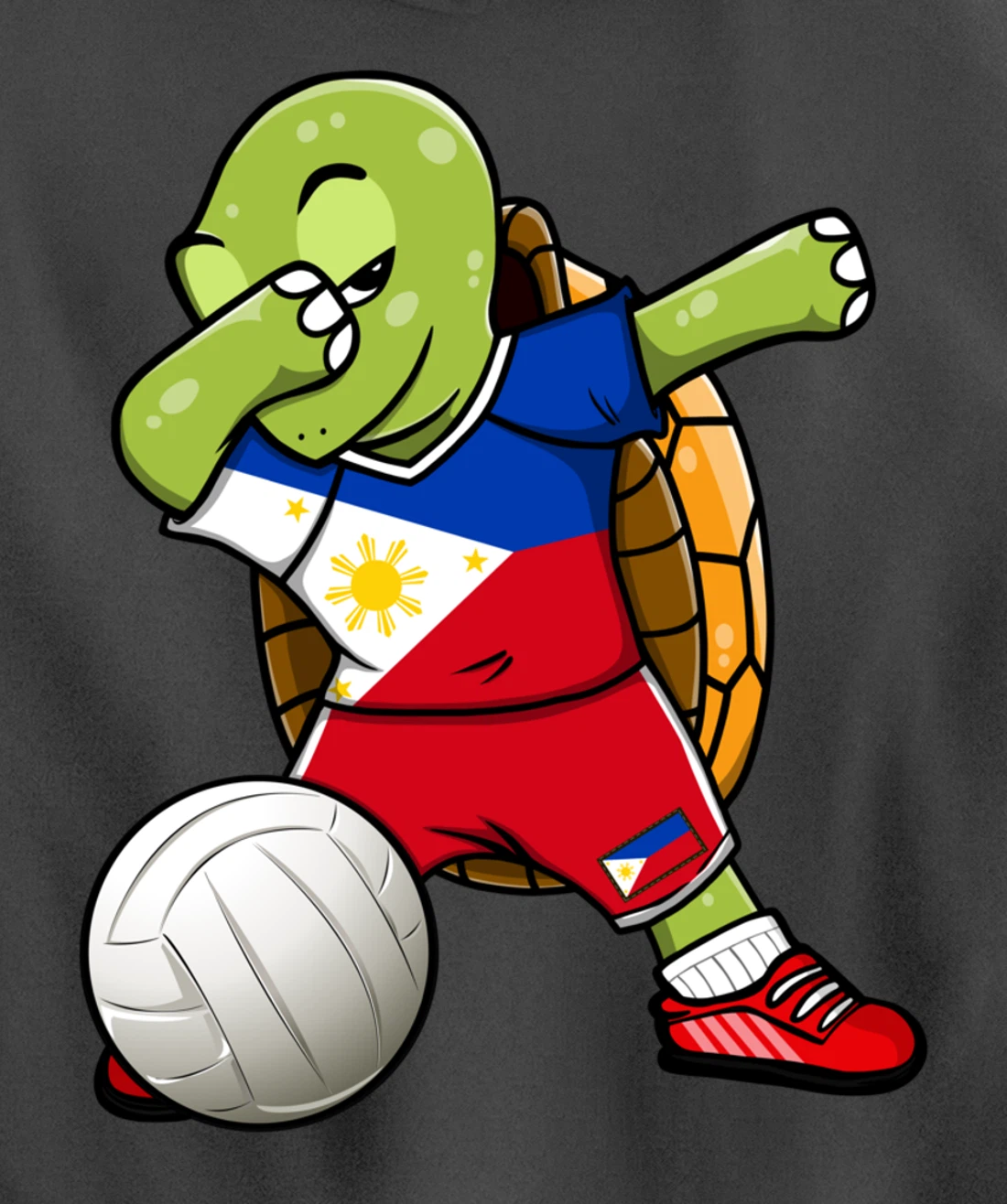 Dabbing Turtle Philippines Volleyball Fans Jersey Sport Flag Pullover Hoodie