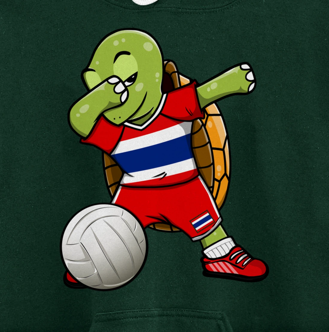 Dabbing Turtle Thailand Volleyball Fans Jersey Thai Flag Pullover Hoodie