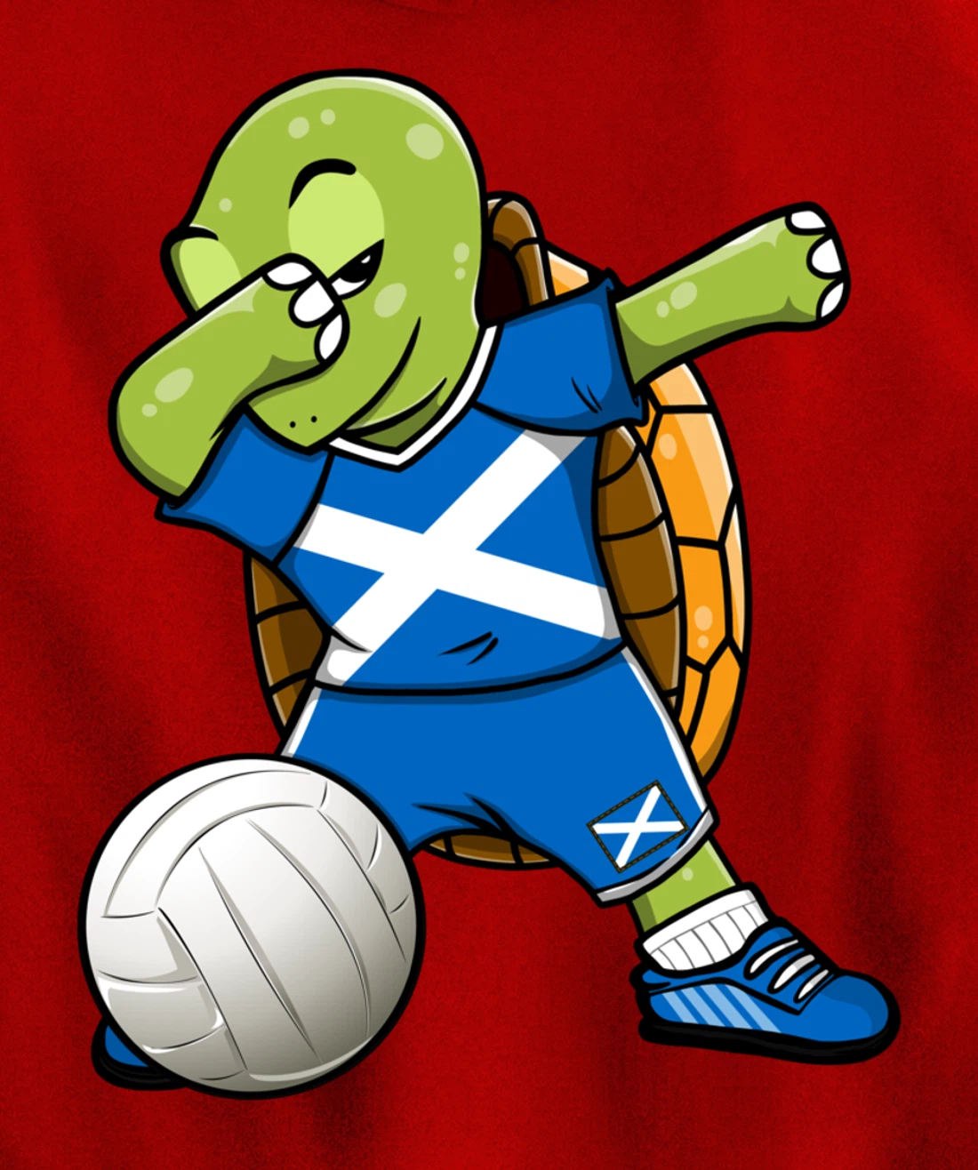 Dabbing Turtle Scotland Volleyball Fans Jersey Scottish Flag Pullover Hoodie