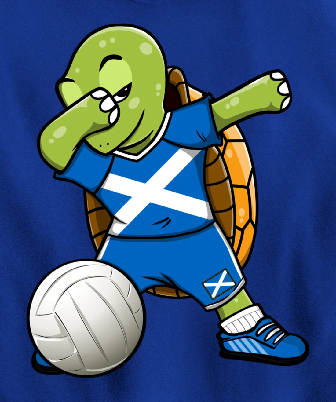 Dabbing Turtle Scotland Volleyball Fans Jersey Scottish Flag Pullover Hoodie