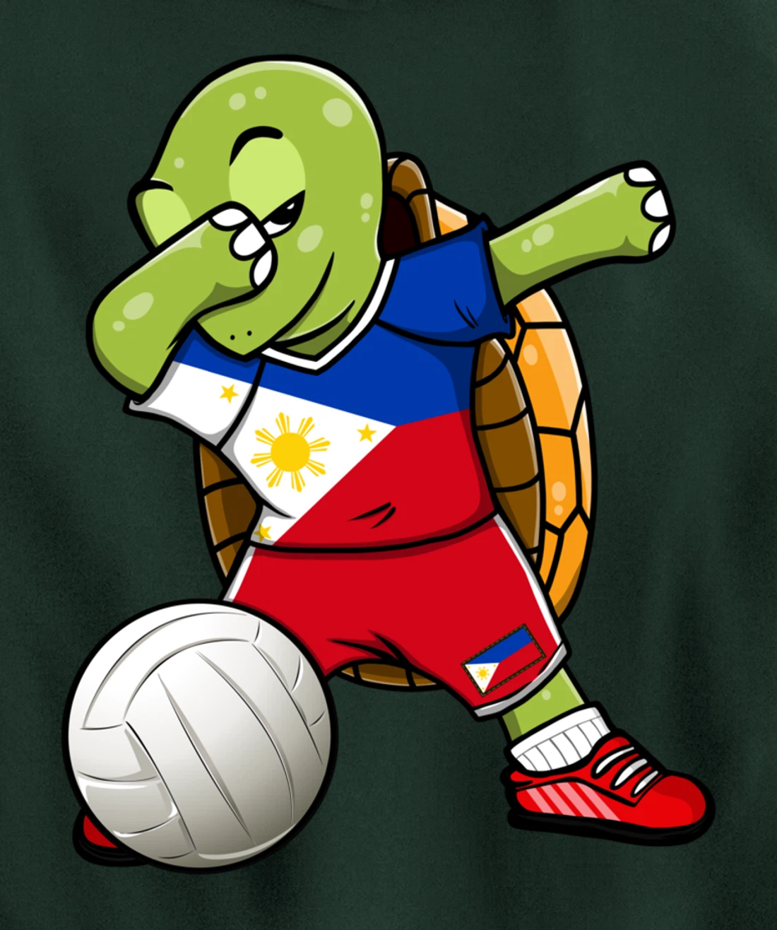 Dabbing Turtle Philippines Volleyball Fans Jersey Sport Flag Pullover Hoodie