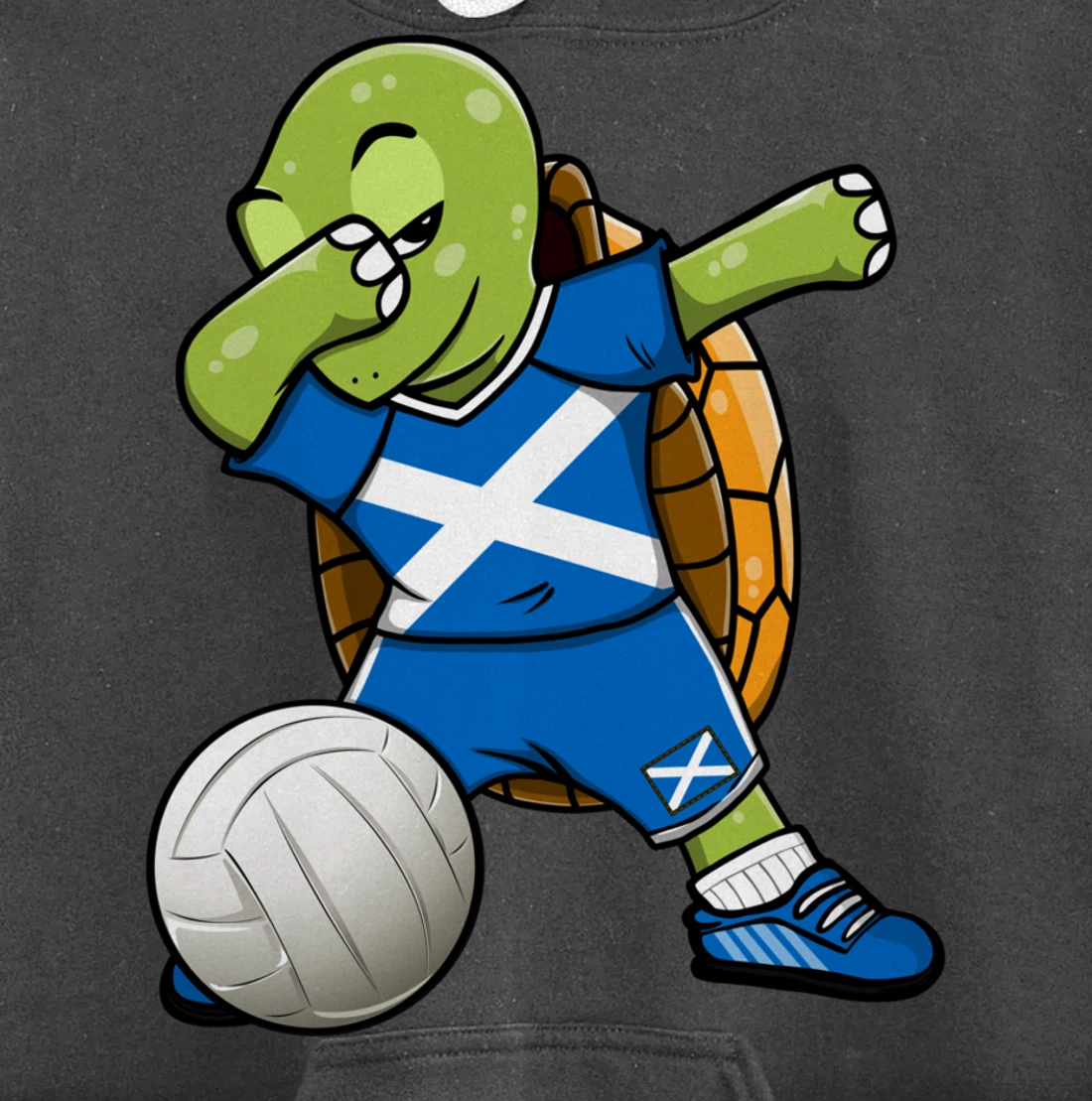 Dabbing Turtle Scotland Volleyball Fans Jersey Scottish Flag Pullover Hoodie